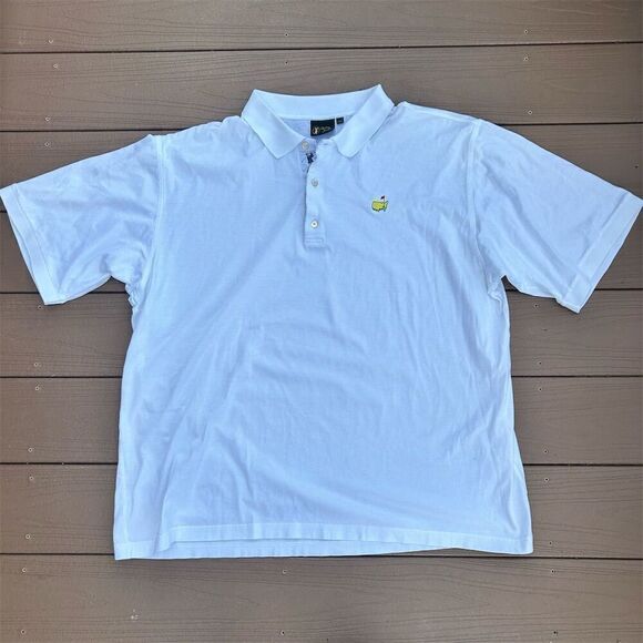 Bobby Jones Masters Men's 2XL White Embroidered Golf Polo Short Sleeve - Picture 1 of 5